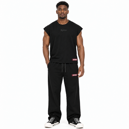 0-YIJ-AYKONS [380] Angel Cutoff in Black | Model straight front | Full body | Shot 2