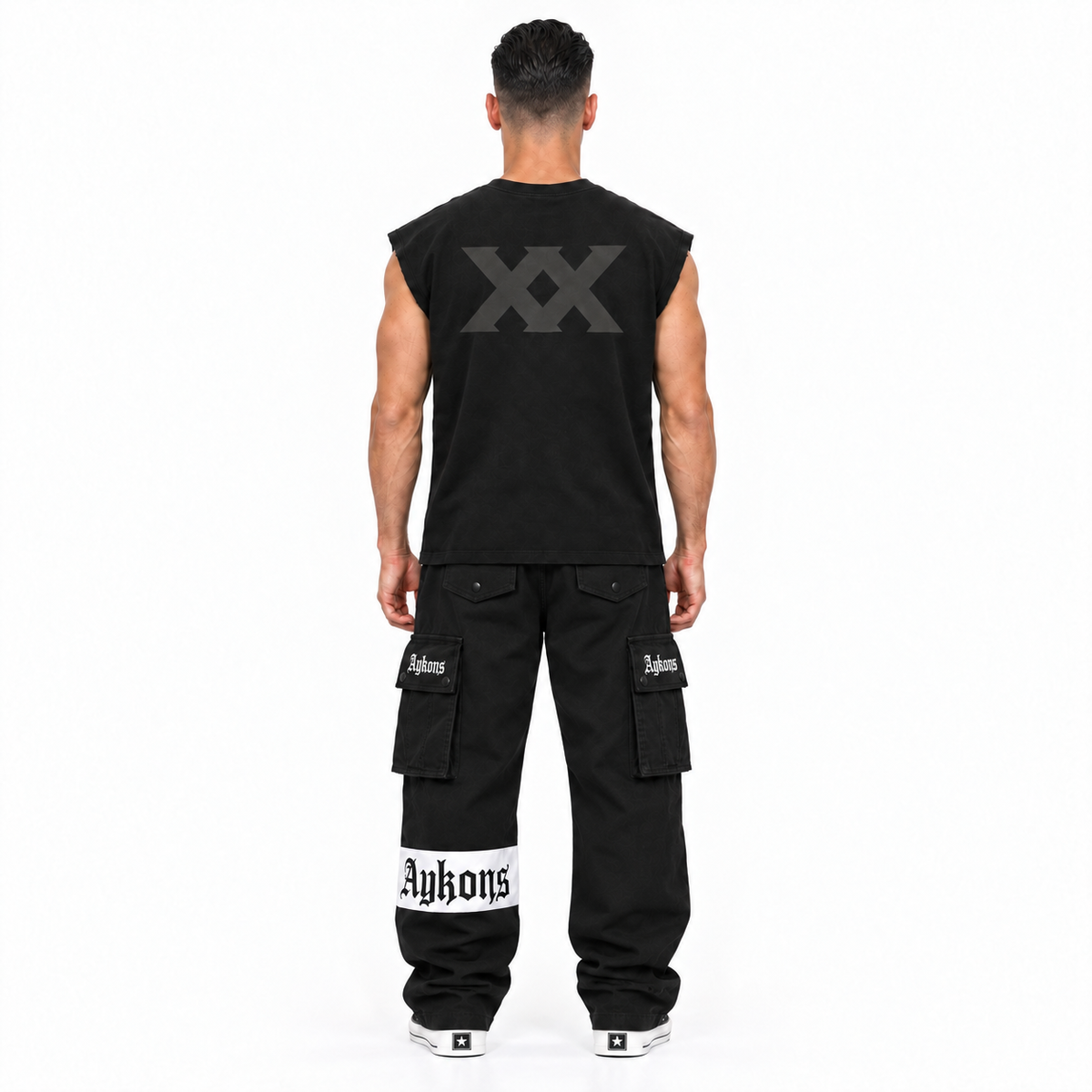 0-YIJ-AYKONS [380] Certified in Black | Model straight back | Full body | Shot 1