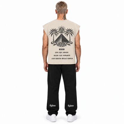 0-YII-AYKONS [380] EYE ABOVE in Light Beige | Model straight back | Full body | Shot 3