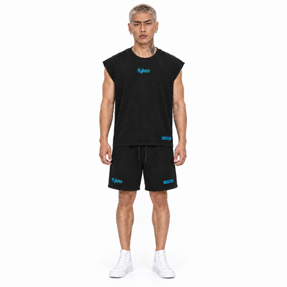 0-YIJ-AYKONS [380] Gods Play in Black | Model straight front | Full body | Shot 2