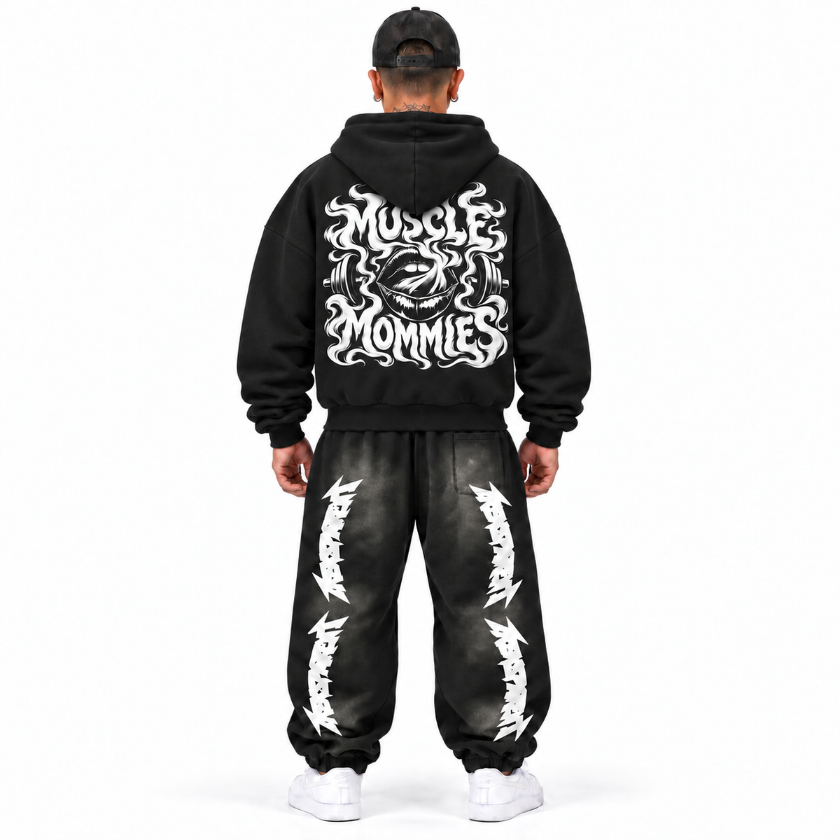 Muscle Mommies hoodie back model view