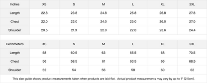 size-150U005-AYKONS [380] EYE ABOVE | Size chart | Garment measurements