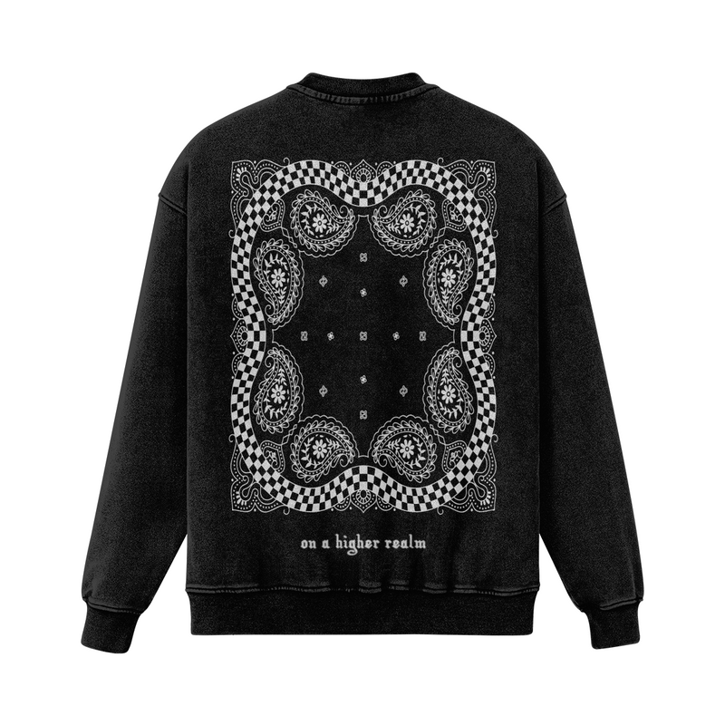 [440] Paisley Patch - Super Heavyweight Oversized Faded Sweatshirt