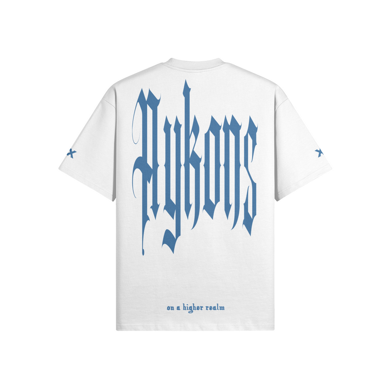 [425] *Statement - Ultra Heavyweight Oversized T Shirt (White/Blue)