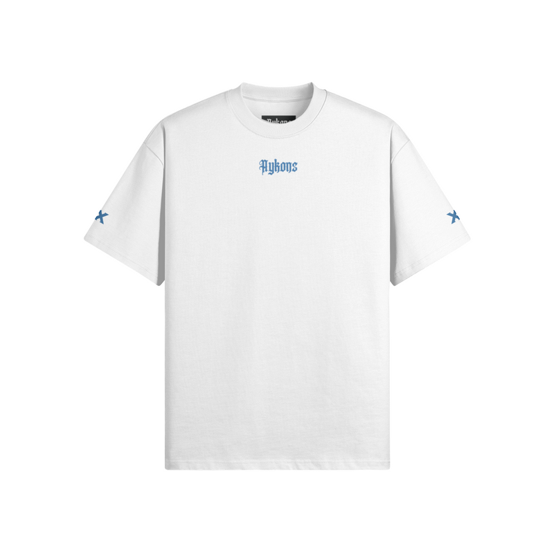 [425] *Statement - Ultra Heavyweight Oversized T Shirt (White/Blue)