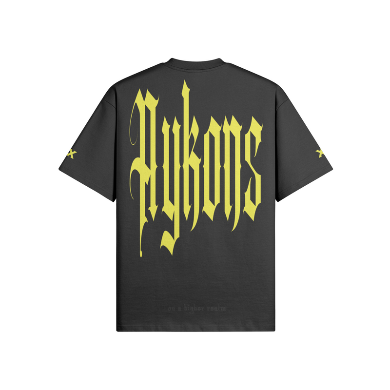 [425] *Neon Statement - Super Heavyweight Oversized T Shirt (Black/Yel