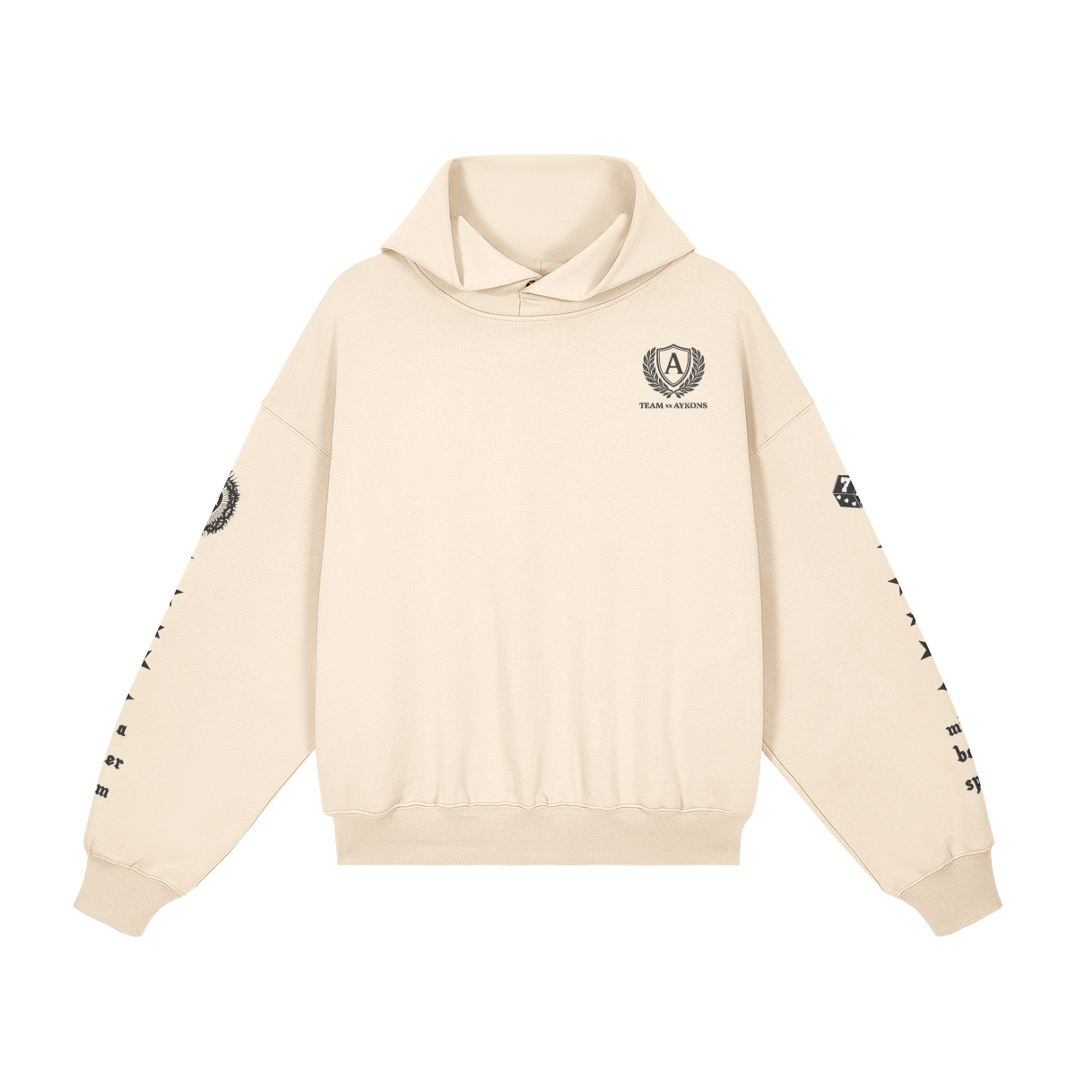 AYKONS [380] TEAM AYKONS Fleece Limited embroidered snap-collar hoodie - Front Side