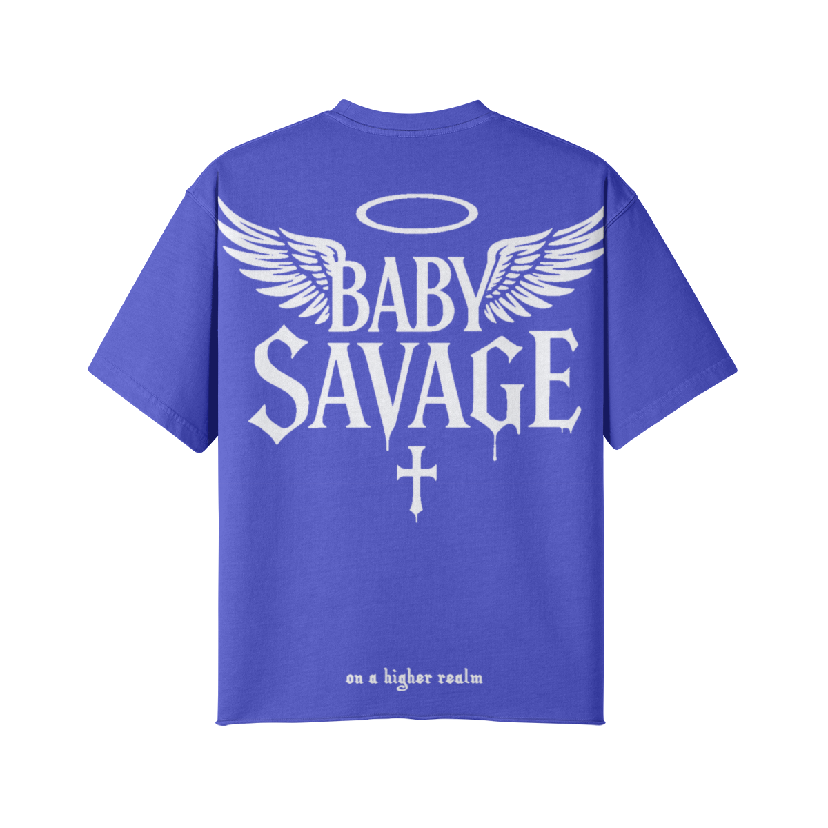 AYKONS [260] Baby Savage Tee raw-edge oversized tee - colorway 3 Back Side