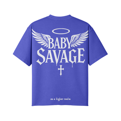 AYKONS [260] Baby Savage Tee raw-edge oversized tee - colorway 3 Back Side