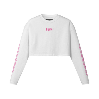 AYKONS [260] Baby Savage Crop women's long sleeve in white - Front Side