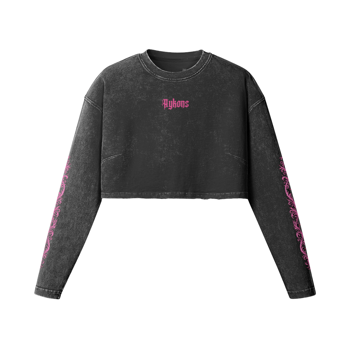 AYKONS [260] Baby Savage Crop women's long sleeve in faded black - Front Side