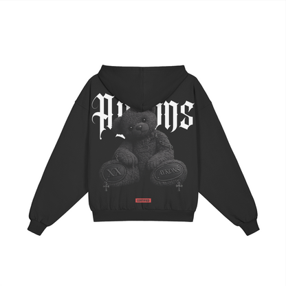 AYKONS [400] Huggable full-zip hoodie in black - Back Side