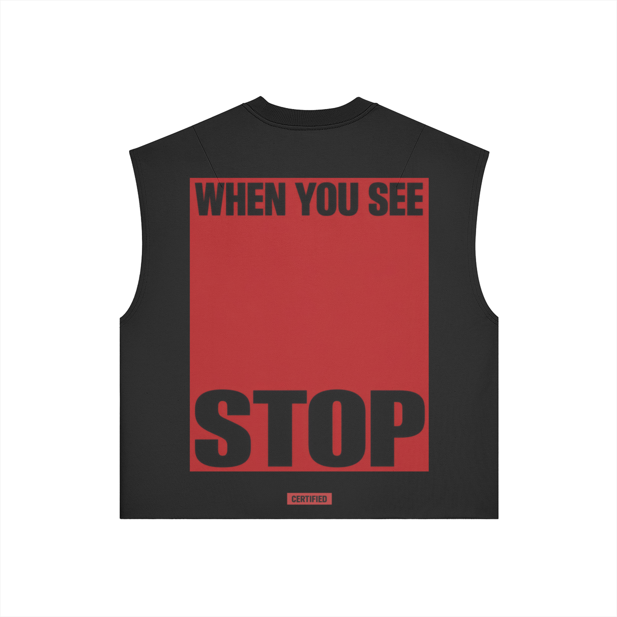 AYKONS [380] WHEN YOU SEE boxy tank in black - Back Side