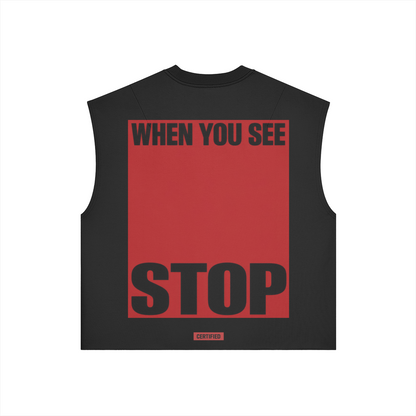 AYKONS [380] WHEN YOU SEE boxy tank in black - Back Side