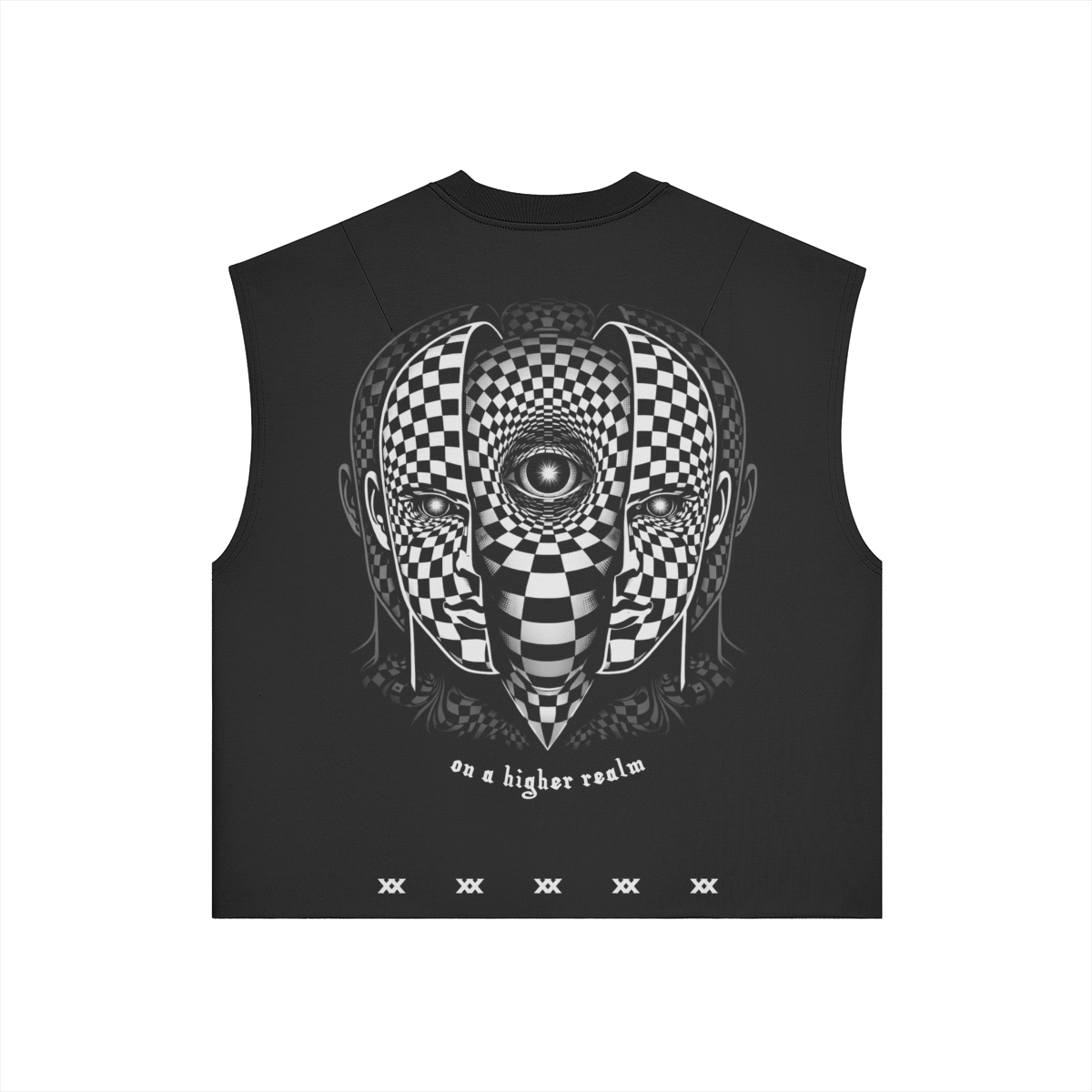 AYKONS [380] EGO DEATH boxy tank in black - Back Side