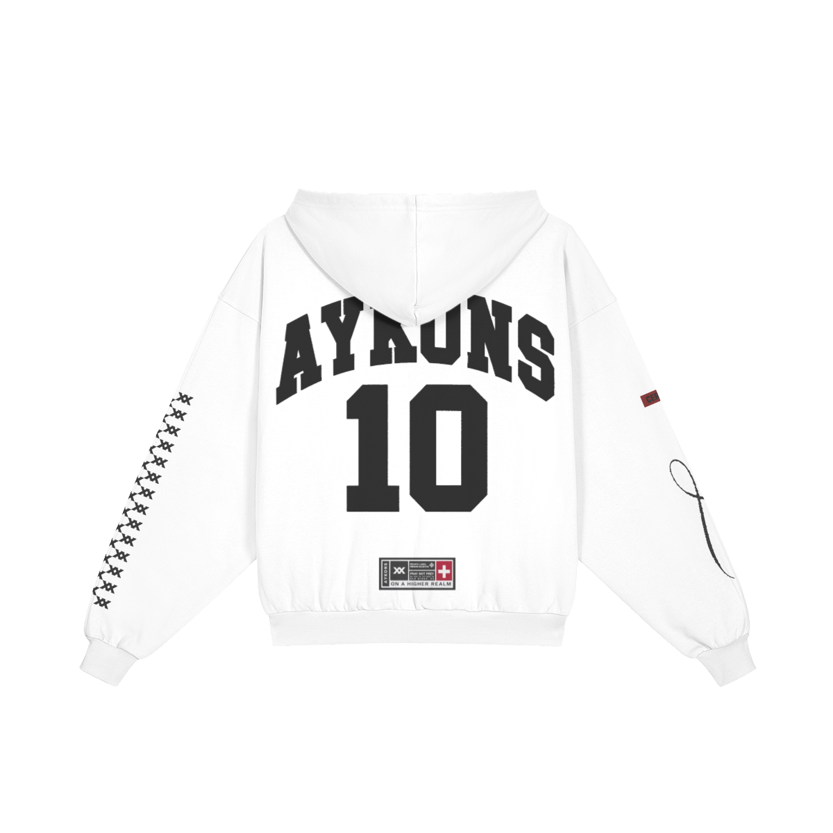AYKONS [400] DIVISION 10 full-zip hoodie in white and black - Back Side