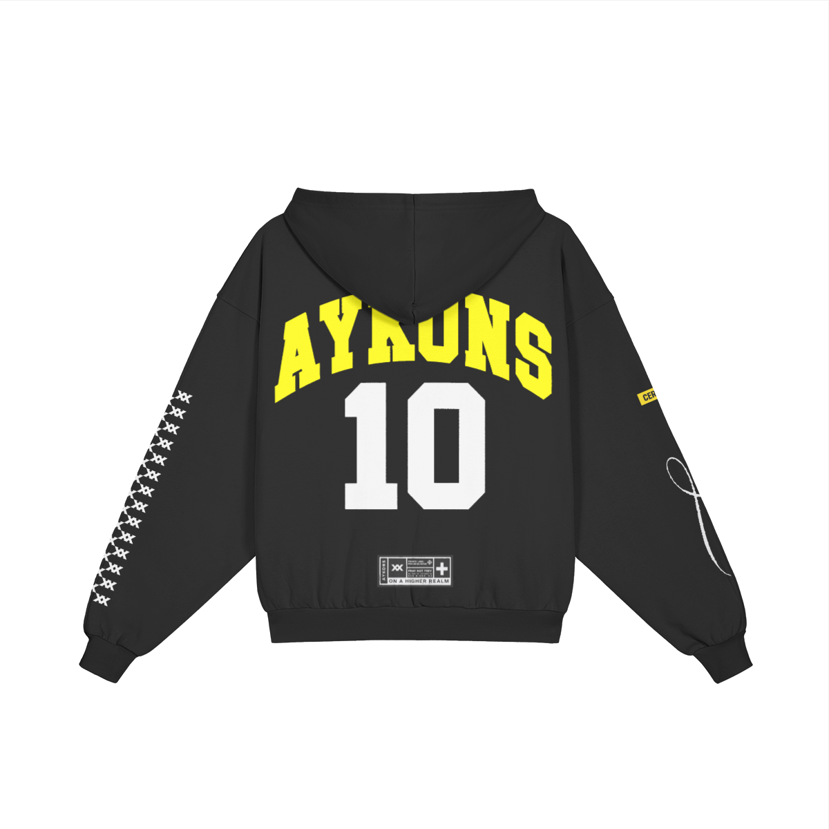 AYKONS [400] DIVISION 10 full-zip hoodie in black and yellow - Back Side