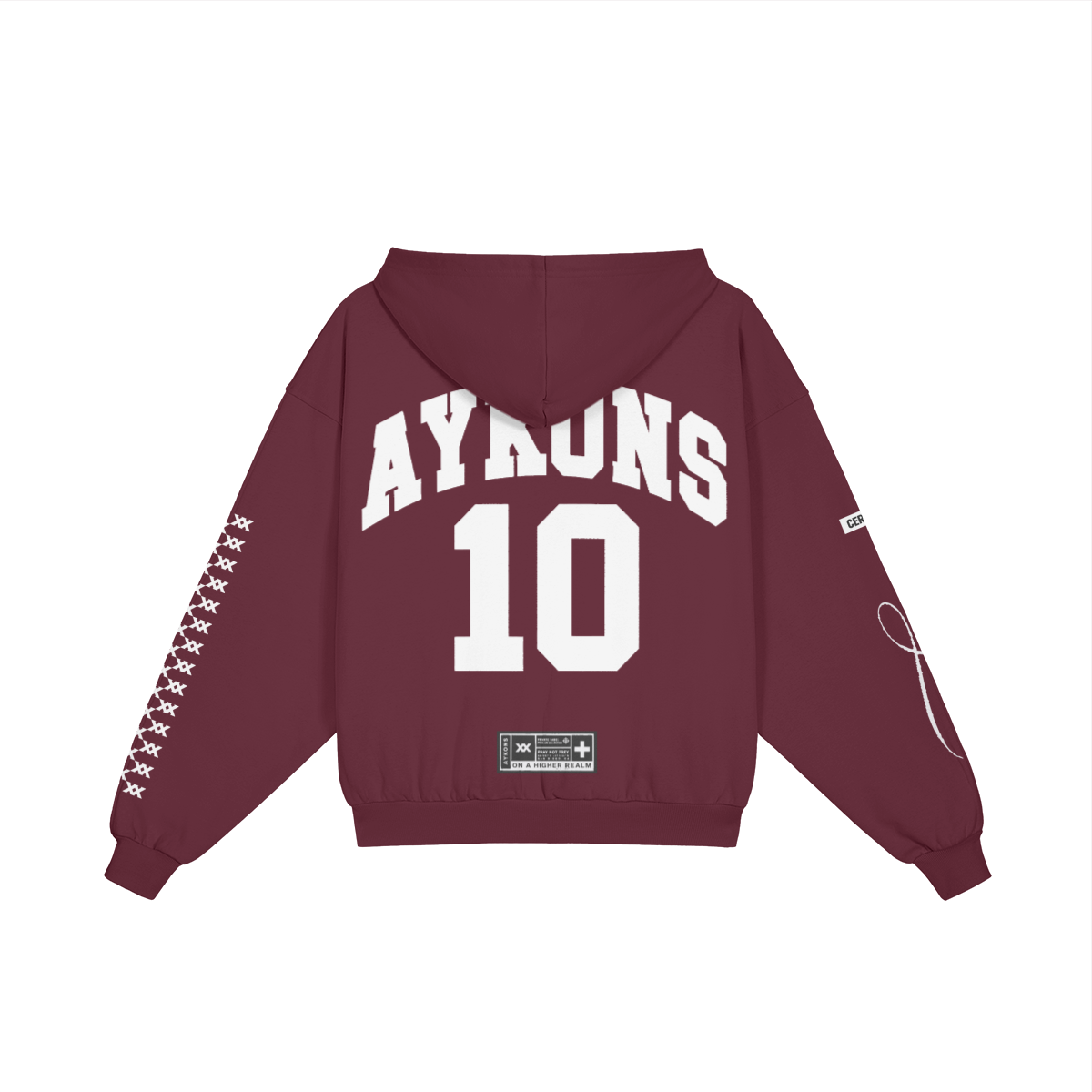 AYKONS [400] DIVISION 10 full-zip hoodie in red velvet - Back Side