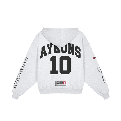 AYKONS [400] DIVISION 10 full-zip hoodie in heather gray - Back Side