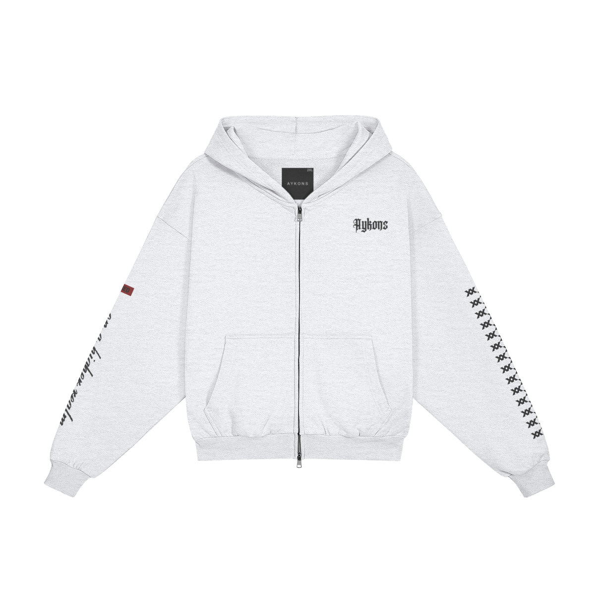 AYKONS [400] DIVISION 10 full-zip hoodie in heather gray - Front Side
