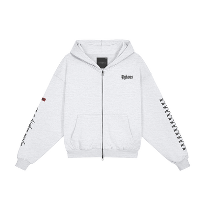 AYKONS [400] DIVISION 10 full-zip hoodie in heather gray - Front Side