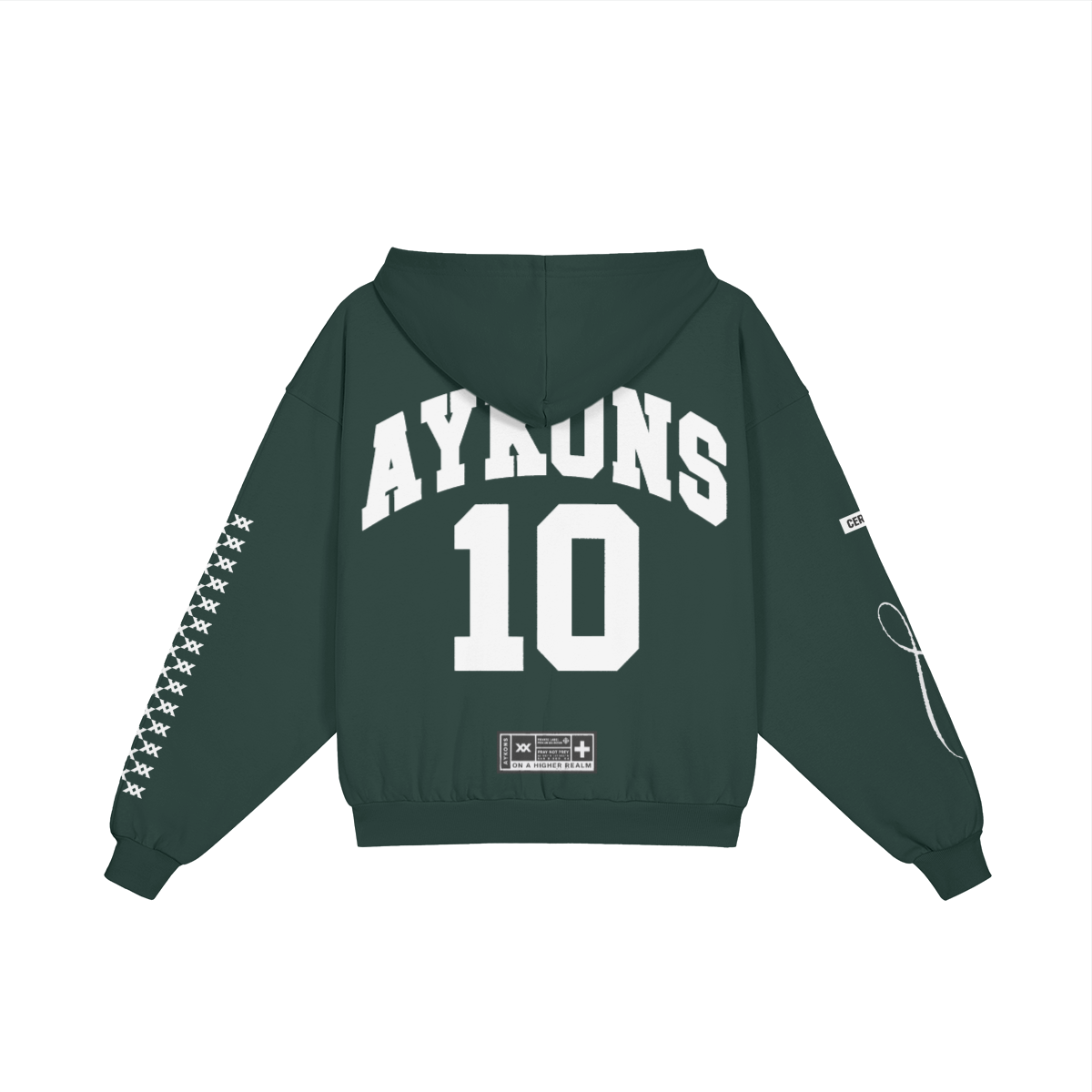 AYKONS [400] DIVISION 10 full-zip hoodie in green velvet - Back Side