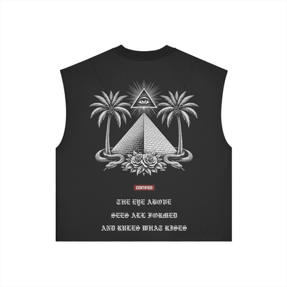 0-YIJ-AYKONS [380] EYE ABOVE in Black | Product mockup | Straight back