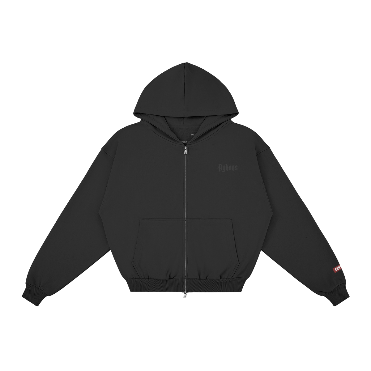 626659-YIX-AYKONS [400] EYE ABOVE in Black | Product mockup | Straight front; hood up